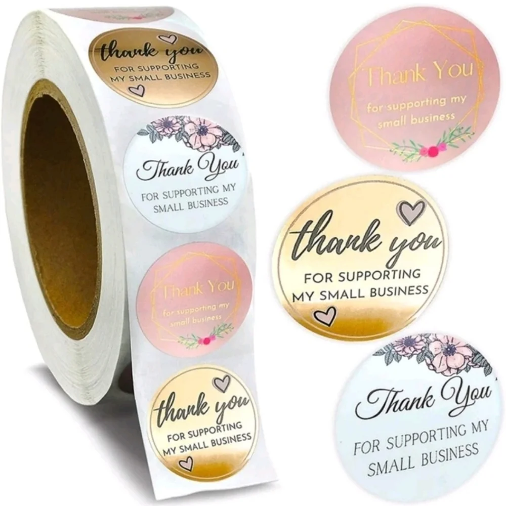 🔹️ 500 “Thank You”   for supporting my small business 1 inch  Stickers ✨️